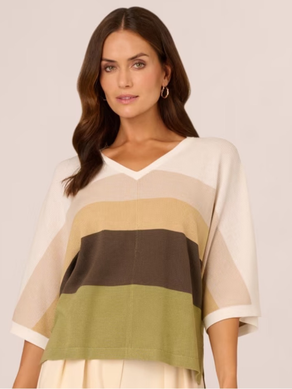 Adrianna Papell Women's‎ Colorblock Lightweight Summer Sweater Size 1x